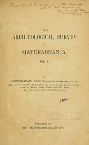 Cover of: archaeological survey of Mayurabhanja.