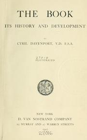 Cover of: The book, its history and development.
