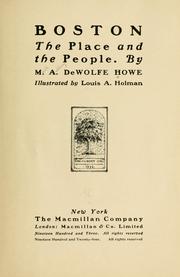 Cover of: Boston: the place and the people.
