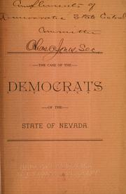 Cover of: The case of the Democrats of the state of Nevada. |