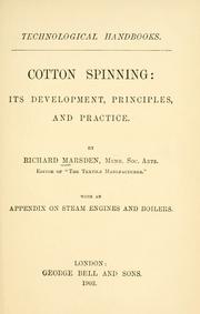 Cover of: Cotton spinning