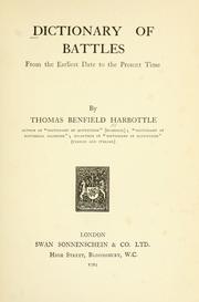 Cover of: Dictionary of battles from the earliest date to the present time