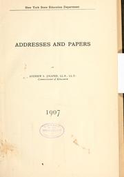 Cover of: Addresses and papers