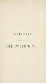 Cover of: Endeavours after the Christian life.