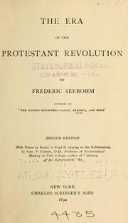 Cover of: The era of the Protestant revolution by Frederic Seebohm