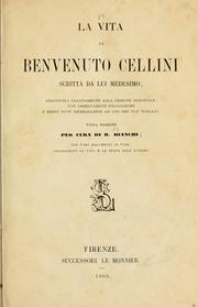 Cover of: La vita di Benvenuto Cellini by Benvenuto Cellini