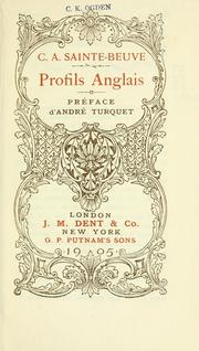Cover of: Profils anglais. by Charles Augustin Sainte-Beuve