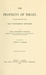 Cover of: The prophets of Israel: popular sketches from Old Testament history.