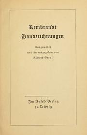 Cover of: Rembrandt Handzeichnungen