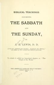 Cover of: The Sabbath and the Sunday: part I, argument; part II, history