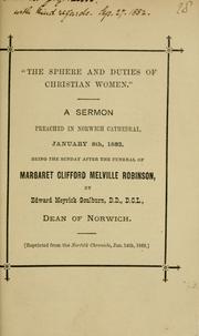Cover of: "The sphere and duties of Christian women"