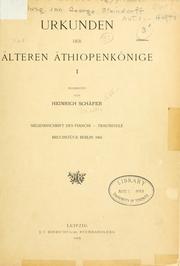 Cover of: Urkunden der älteren Äthiopenkönige