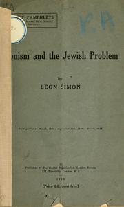 Cover of: Zionism and the Jewish problem.