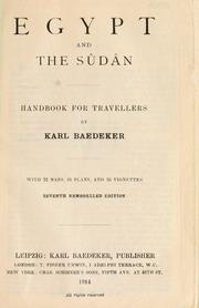 Cover of: Egypt and the Su da n by Karl Baedeker (Firm)