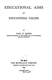 Cover of: Educational aims and educational values