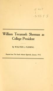 Cover of: General W.T. Sherman as college president