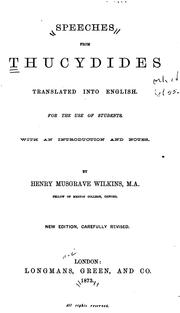 Cover of: Speeches from Thucydides by Thucydides