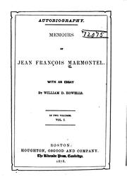 Cover of: Memoirs of Jean François Marmontel.
