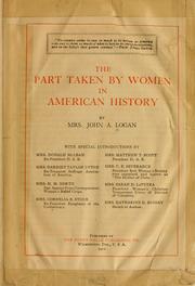 Cover of: The part taken by women in American history