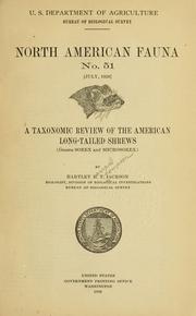 Cover of: A Taxonomic review of American long-tailed shrews by Hartley H. T. Jackson