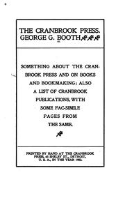 Cover of: The Cranbrook press