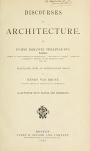 Cover of: Discourses on architecture