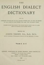 Cover of: The English dialect dictionary by Wright, Joseph
