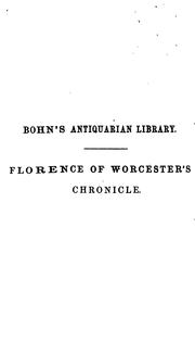 Cover of: The chronicle of Florence of Worcester by Florence of Worcester