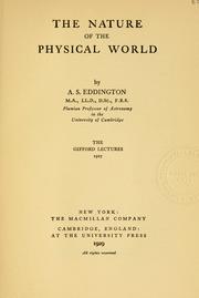 Cover of: The nature of the physical world