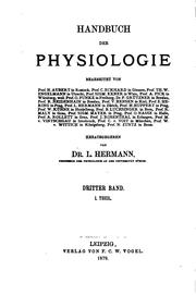 Cover of: Handbuch der Physiologie