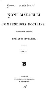 Cover of: Noni Marcelli Compendiosa doctrina by Nonius Marcellus