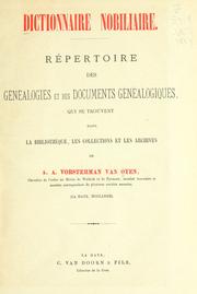 Cover of: Dictionnaire nobiliaire. by Anthonie Abraham Vorsterman van Oyen
