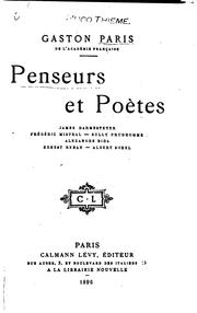 ... Penseurs et poètes -- by Gaston Paris