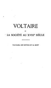 Cover of: Voltaire et la société au xviii siècle