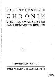 Cover of: Chronik von des zwanzigsten Jahrhunderts Beginn