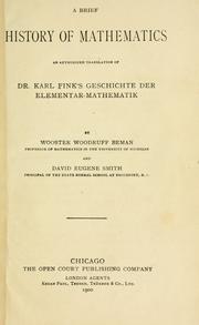 A brief history of mathematics by Karl Fink
