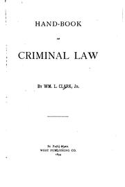 Cover of: Hand-book of criminal law