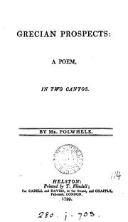 Cover of: Grecian prospects: a poem: in two cantos. By Mr. Polwhele.
