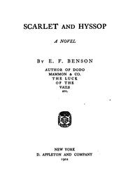 Scarlet and Hyssop by E. F. Benson, Edward Benson