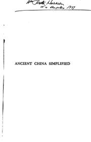 Cover of: Ancient China simplified