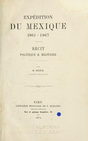Cover of: Expédition du Mexique, 1861-1867 by G. Niox