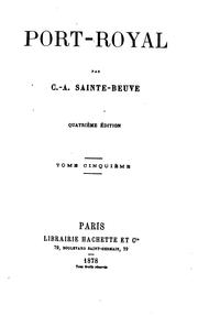 Cover of: Port-Royal by Charles Augustin Sainte-Beuve