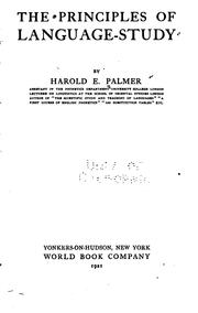 Cover of: The principles of language-study by Palmer, Harold E.
