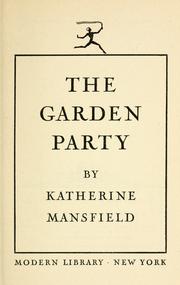 Cover of: The garden party.