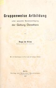 Cover of: Gruppenweise artbildung unter spezieller berücksichtigung der gattung Oenothera