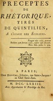 Preceptes de rhetorique, tires de quintilien PDF