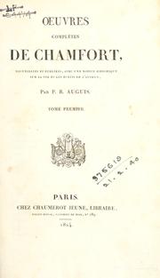 Cover of: Oeuvres complètes by Sébastien-Roch-Nicolas Chamfort