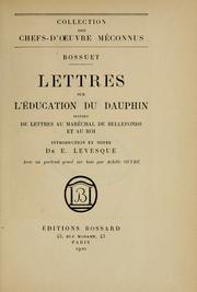 Lettres sur l'éducation du dauphin by Jacques Bénigne Bossuet