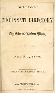 Cover of: Williams' Cincinnati directory, city guide and business mirror. by 