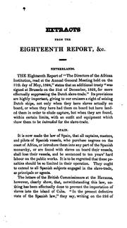Extracts from the eighteenth and nineteenth reports of the directors of the African Institution by African Institution (London, England)